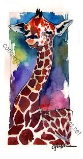 Items Similar To Watercolor Giraffe Art Prints On Etsy Giraffe Art Giraffe Drawing Art