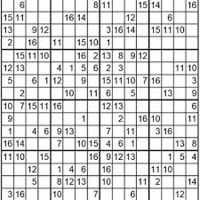 Hexadoku is a variant of classical sudoku, also called giant sudoku, of size 16 by 16, with inner squares of 4x4. A 16x16 Sudoku Board With Initial Entries Left And Our Algorithm In Download Scientific Diagram