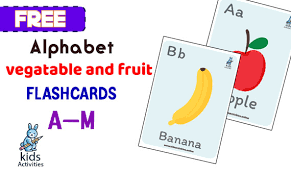 Simply print the free pages in the pdf files to make learning fun with over 1000 choices! Free Fruits And Vegetables Alphabet Flashcards Pdf Kids Activities
