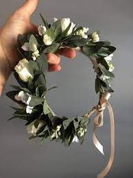 Flower Crown Newborn Crown Flower Halo Baby Flower Crown Floral Halo Flower Girl Crown Ivory And Greenery Flower Crown Bridal Halo In 2020 Baby Flower Crown Flower Crown Headband Flower Crown