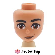 LEGO Ida's Light Nougat Head, White Eyebrows, Bright Light Blue Eyes, Peach  Lips. MDH114