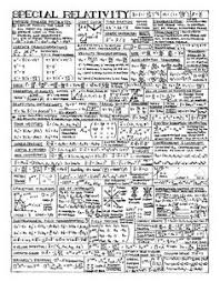 Special Relativity Cheat Sheet Math Pages Physics And Mathematics Science Chemistry