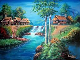 Lukisan dan gambar pemandangan alam yang sangat menginspirasi. Jual Lukisan Pemandangan Indah 90x130 Cm Di Lapak Jendela Ubud Painting Bukalapak
