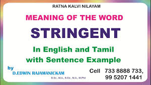 ► english terms derived from. Stringent Meaning In English And Tamil Youtube