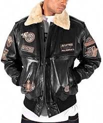 Mens Pilot Star Black Leather Bomber Military Aviator Jacket Blackmensfashion Black Leather Bomber Jacket Bomber Jacket Vintage Leather Jacket Men