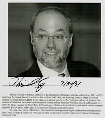 Nobel Prize in Medicine" Phillip Sharp Hand Signed Biography From 2001.