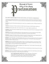 1 FLAG SALUTE 2 3 ROLL CALL 4 PROCLAMATION 5 PRESENTATION/REMARKS