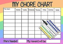 Childrens Re Usable Rainbow Chore Chart And Reward Star