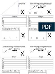 Factoring Notes Factoring Polynomials Math Spiral Review Polynomials
