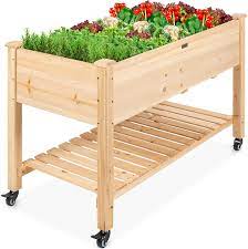 Texas gardeners are discovering that raised bed gardens can help solve many problems. Amazon Com Best Choice Products Raised Garden Bed 48x24x32 Inch Mobile Elevated Wood Planter W Lockable Wheels Storage Shelf Protective Liner Garden Outdoor