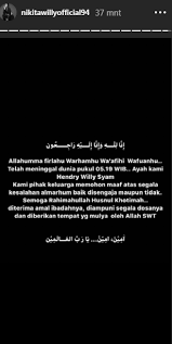 Kalau kita ada duit lebih sikit, boleh ke kalau nak buat korban untuk arwah ayah? menjelang sambutan hari raya aidil adha nanti, tentunya ramai yang tak mahu melepaskan peluang untuk melakukan ibadah korban. Ayah Meninggal Dunia Nikita Willy Mohon Doa Okezone Celebrity