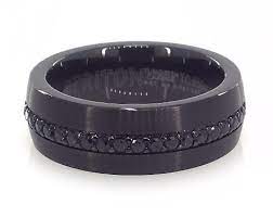 Wedding Rings Mens Diamond Black Tungsten Carbide 8mm Comfort Fit Band By Triton Item 62673