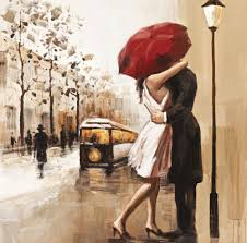 Us 5 0 Wedding Decoration Couples Umbrella Love Street Painting Home Decor Wall Art Canvas Prints Bar Cafe Bedroom Living Room Canvas Prints Wall Art Canvas Painting Love Couple Art Painting Street Painting