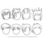 Draw a dot on top of the head and 3 on the forehead at an equal distance from the top one. Learn How To Draw Anime Hair Male Hair Step By Step Drawing Tutorials
