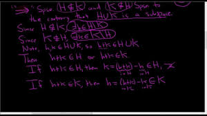 H U K Is A Subspace Iff H Is Contained In K Or K Is Contained In H Proof Math Videos Maths Exam Math