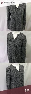 Dress Barn Black Henley Style Sweater Nice And Festive 97 Acrylic 3 Silk Dress Barn Sweaters V Necks Dress Barn Dresses