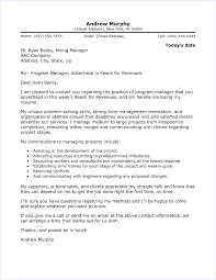 Program Manager Cover Letter Sample