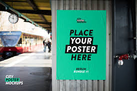 Metro Glued Poster Mockup In 2020 Poster Mockup Poster City Mockup