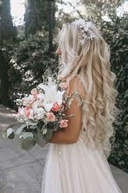 Bhldn Written In The Stars Gown Bridal Hair Down Wedding Hair Down Blonde Bride