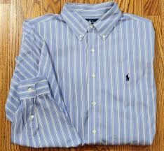Ralph Lauren Polo Oxford Mens Blue Stripe Long Sleeve Dress Shirt Size Xl Ebay Long Sleeve Shirt Dress Shirt Dress Dress Shirt Sizes