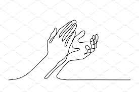 Make sure you leave room on your paper for the thumb, fingers, and wrist. Clapping Hands With Applause Continuous Line Drawing Line Drawing Hand Illustration