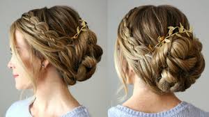 They go well with any outfit, be it a gown, a skirt, or leather pants. Four Strand Braid Updo Missy Sue