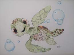 Squirt The Turtle Finding Nemo Hand Drawing - Etsy