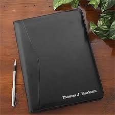 Executive Black Leather Personalized Portfolio Personalized Leather Portfolio Personalized Portfolios Personalized Office Gifts