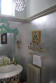 Bathroom Silver Leaf Silver Paint Walls Silver Bathroom Silver Walls