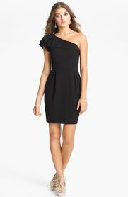 Max Cleo One Shoulder Crepe Sheath Dress Black Bridesmaid Dresses Lil Black Dress Dresses