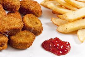 Pictures of chicken nuggets and french fries. Chicken Nuggets On White Plate With Ketchup And French Fries Stock Photo Picture And Royalty Free Image Image 4455181