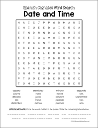 Hidden word puzzles in spanish. Spanish Cognates Word Puzzles Date And Time By Spanish Made Easy