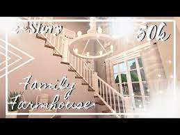 Roblox Bloxburg 50k 2 Story Family Farmhouse No Advanced Placing Speedbuild Youtube Bloxburg House Ideas Two Story House Design Mansion Ideas