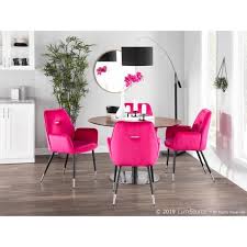Lumisource Wendy Glam Hot Pink Velvet With Chrome Accents Dining Chair Set Of 2 Ch Wendy Bkhp2 The Home Depot Hot Pink Furniture Dining Chairs Hot Pink Bedrooms