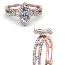 Hidden halo engagement ring rose gold. Split Band Hidden Marquise Halo Diamond Engagement Ring In 14k Rose Gold Fascinating Diamonds