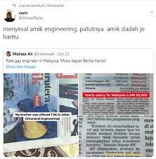 Tetapi berdasarkan rekod ini antara anggaran gaji yang diterima kalangan ceo di malaysia yang merupakan paling di malaysia semasa mereka. Seolah Olah Tidak Ada Nilai Gaji Ciput Penuntut Bimbang Kejuruteraan Jadi Kursus Tak Berfaedah Viral Mstar