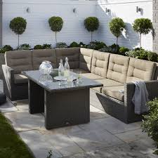 Bigzzia rattan garden furniture set, 4 piece patio rattan furniture sofa weaving wicker includes 2 armchairs,1 double. Kington Rattan Effect 7 Seater Dining Set Departments Diy At B Q Outdoor Garden Furniture Patio Furniture Pillows Garden Sofa