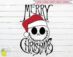 Nightmare Before Christmas Svg Jack Skellington Santa Hat Svg Dxf Png Merry Christmas Svg File Instant Dig Christmas Svg Christmas Svg Files Jack Skellington