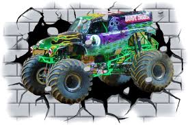 Maybe you would like to learn more about one of these? Moster Truck Murals On Builtings Huge 3d Grave Digger Monster Truck Through Wall View Wall Wall Stickers Murals Wallpaper Mural