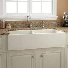 Best prices online · built to last a lifetime · expert craftsmanship Signature Hardware 394749 White Risinger 39 Double Basin Fireclay Farmhouse Sink Faucetdirect Com