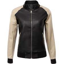 Yoins Color Block Faux Leather Jacket 41 Liked On Polyvore Featuring Outerwear Jackets Leather Look Jackets Color Block Jacket Black Faux Leather Jacket