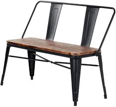 Phi villa metal outdoor patio dining set, table and 4 chairs set of 5. Buy Ikayaa 2 Seater Kitchen Dining Bench Chair W Backrest Natural Pinewood Top Metal Frame Patio Garden Bench Furniture 150kg Capacity Online In Vietnam B07524vxhs
