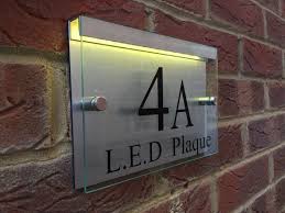 Modern House Sign Plaque Door Number Street Glass Acrylic Aluminium Led Sign Home Signs Door Numbers Name Plates For Home