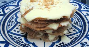 Ktefa Crispy Moroccan Pastry Layered With Custard Sauce And Almonds Recipe Moroccan Desserts Tasty Baking Sweets Recipes