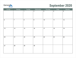 A calendar template enables users to make their own calendars in a short time with a professional appearance. September 2020 Calendar Pdf Word Excel