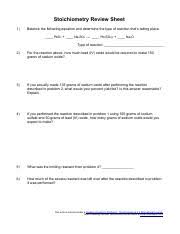 All about stoichiometry worksheet 2 answer key stoichiometry worksheet 2 answer key youtube video stoichiometry worksheet 2 answer key tags. Stoichiometry Review Sheet Stoichiometry Review Sheet 1 Balance The Following Equation And Determine The Type Of Reaction Thats Taking Place Pbo2 Course Hero