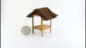 Membuat gubuk sawah, tempat istirahat di sawah perlukah ! How To Make Hut Miniature Indonesian Traditional Miniature House Youtube