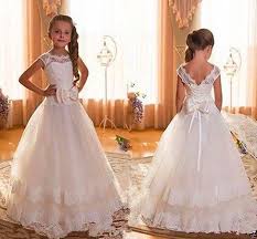 Weiss Elfenbein Blumenmadchen Kleid Madchen Kinder Spitze Prinzessin Festkleider Kleidung A Blumenmadchen Kleid Prinzessin Kleid Kind Blumen Madchen Kleider
