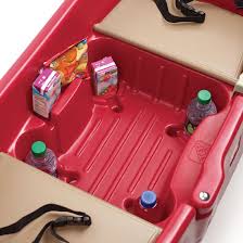 Designed with convenience in mind, the seats flip up and down to create a flatbed with storage compartment, snack tray, or seat backs for kids. All Around Canopy Wagon Kids Wagon Step2