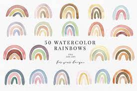 Pastel Rainbow Clipart Rainbow Clipart Rainbow Watercolor Etsy Clip Art